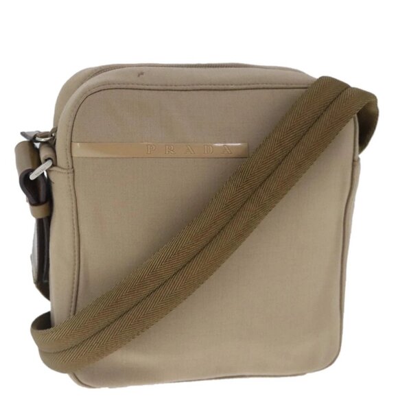 PRADA Sports Shoulder Bag Canvas Beige Auth ep6575 - Picture 1 of 16